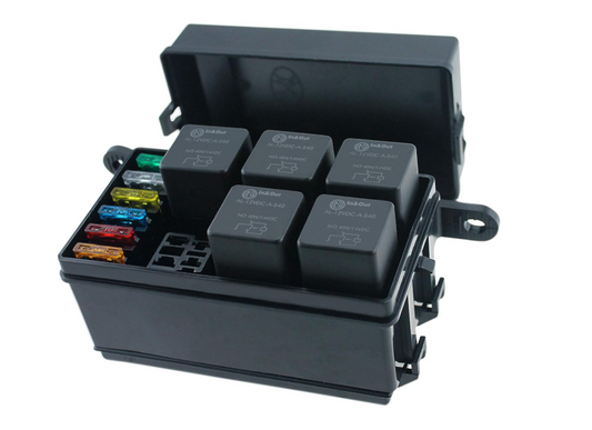 Fuse and relay box